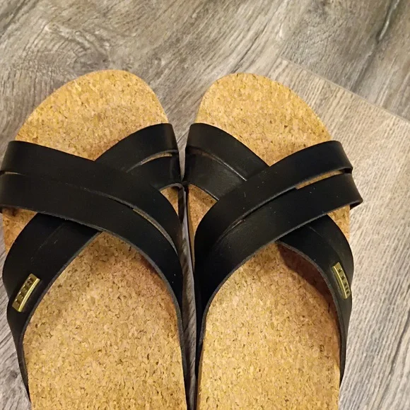 Reef Women's Cushion Bloom Hi Slide Black Strap Sandals Size 9 - Picture 5 of 9